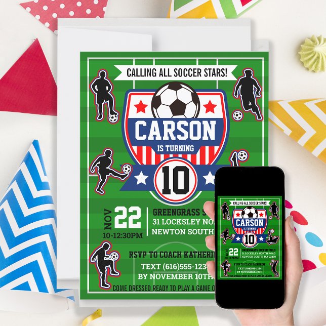 Fußball-Fußball-Feld Geburtstagsparty Einladung (Von Creator hochgeladen)