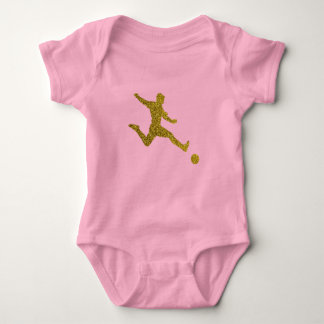 Fußball-Fußball-Fußball-Shooter | Cooler Gold Glit Baby Strampler