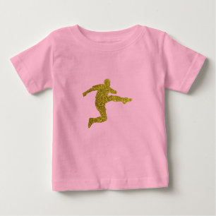 Fußball-Fußball-Fußball-Shooter   Cooler Gold Glit Baby T-shirt