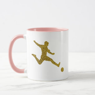 Fußball-Fußball-Fußball-Shooter   Cooler Gold Glit Tasse