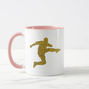 Fußball-Fußball-Fußball-Shooter   Cooler Gold Glit Tasse