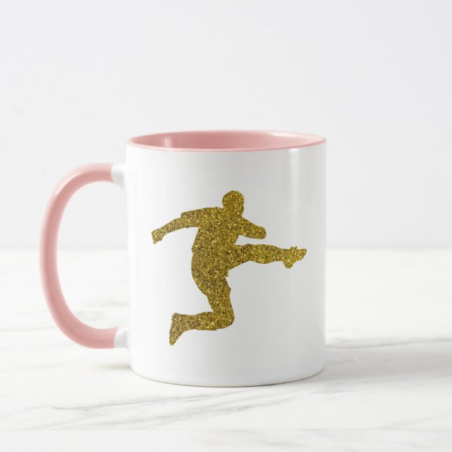 Fußball-Fußball-Fußball-Shooter | Cooler Gold Glit Tasse (Links)