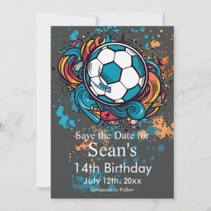 Fußball, Fußball, Futbol Birthday Save The Date