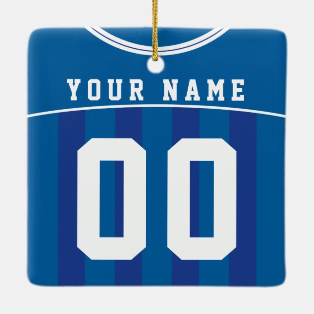 Fußball Fußball Jersey Name & Number Template Keramikornament (Rückseite)