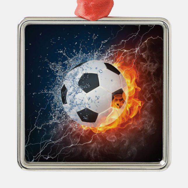 Fußball-/Fußball-Kugelkopf-Kissen Ornament Aus Metall (Vorne)