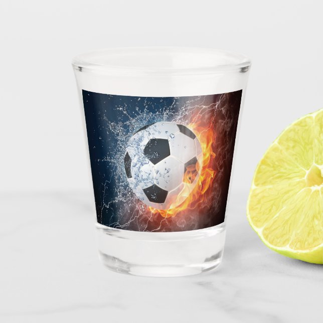 Fußball-/Fußball-Kugelkopf-Kissen Schnapsglas (Vorderseite)
