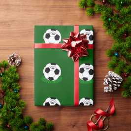 Fußball, Fußball mit Name und Nummer Geschenkpapier