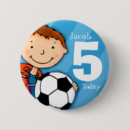 Fußball/Fußball-Name und 5-jährig Knopf / Abzeiche Button