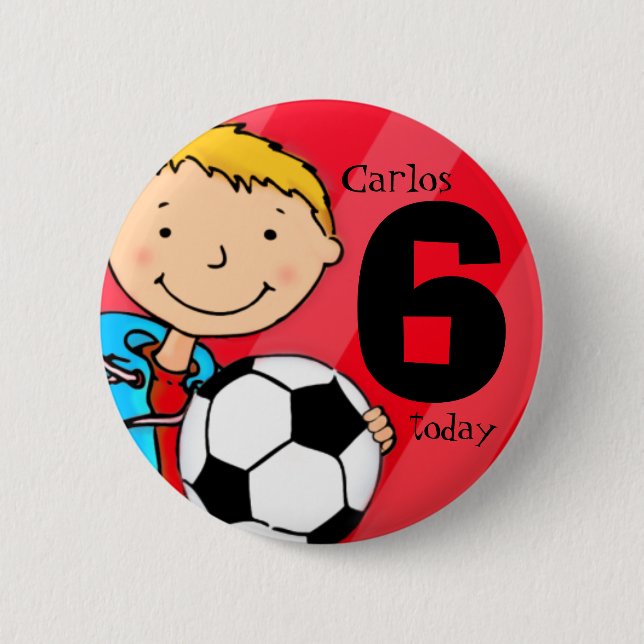 Fußball, Fußball, Name und Alterstaste / Abzeichen Button (Vorderseite)