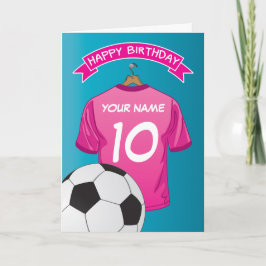 Fußball Fußball Pink Girls Shirt Sport Geburtstag Karte