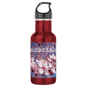 Fußball FUSSBALL rosa Blüten Blumen Trinkflasche