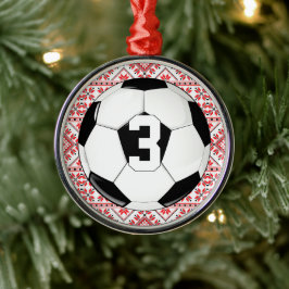 Fußball (Fußball) Spieler Jersey Nummer Weihnachte Ornament Aus Metall