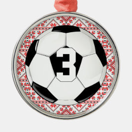 Fußball (Fußball) Spieler Jersey Nummer Weihnachte Ornament Aus Metall