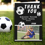 Fußball / Fußball Sport Danke Coach Card<br><div class="desc">Schwarz und Weiß Fußball / Fußball Sport Danke Coach Card. Fußball danke Ihnen Coach-Karte mit Foto, danke Text, Coach-Name, Mannschaftsname, Jahr, Ihr Name und Fußball-Bälle. Innerhalb der Karte sind mehr Fußballbälle. Foto Dankeschön Karte - fügen Sie Ihr Foto in die Vorlage. Personalisieren Sie die Karte mit Namen und Text. Vielen...</div>