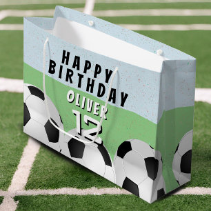 Fußball-Fußball-Sport Kinder glücklich Geburtstag Große Geschenktüte