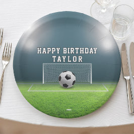 Fußball-Fußball-Sport zum Geburtstag glücklich Pappteller