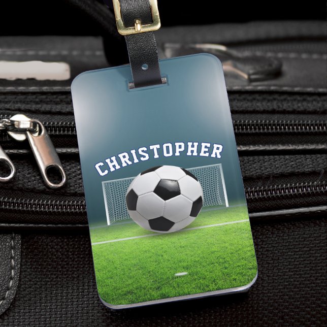 Fußball-Fußball Sportler Name Sport Gepäckanhänger (soccer ball / football luggage tag)