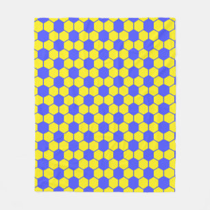 Fußball / Fußball Textur - Gelb & Blau Fleecedecke
