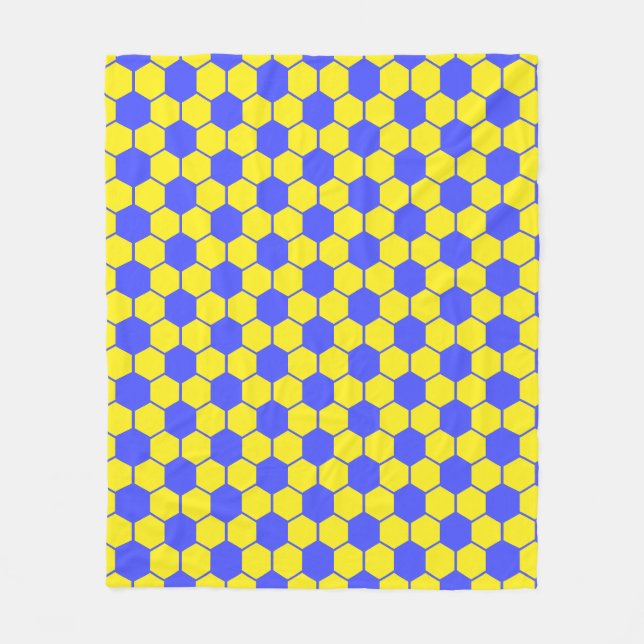 Fußball / Fußball Textur - Gelb & Blau  Fleecedecke (Vorderseite)