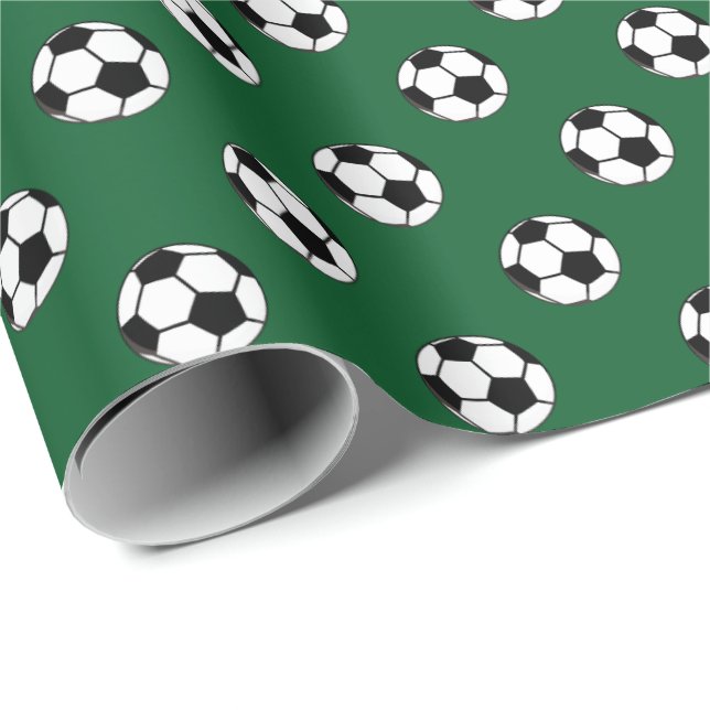 Fußball-Fußball trägt Thema jede mögliche Geschenkpapier (Rolleneckpunkt)
