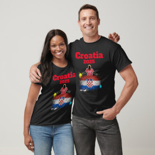 Fußball-Fußball-Weltmeisterschaft Kroatien Flagge  T-Shirt