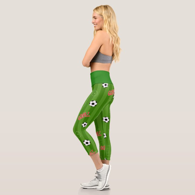 Fußball-Fußball-Zielmuster Capri Leggings (Links)