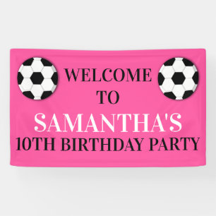 Fußball-Fußballmädchen Geburtstag CUSTOM ALTER Banner
