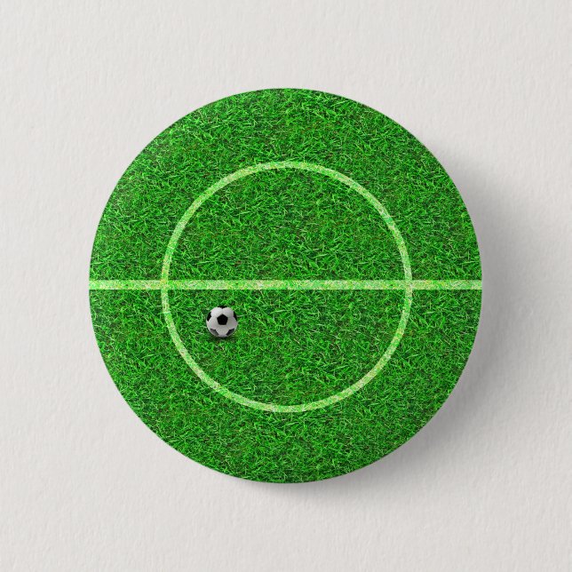 Fußball-Fußballplatz-Ball - Knopf Button (Vorderseite)