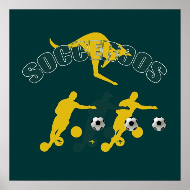 Fußball-Fußballspieler Bend it Kangaroo Geschenke Poster (Vorne)
