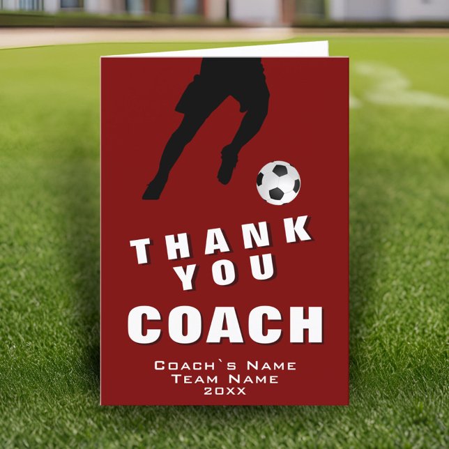 Fußball Fußballspieler Rot Vielen Dank Coach Card Dankeskarte (Von Creator hochgeladen)