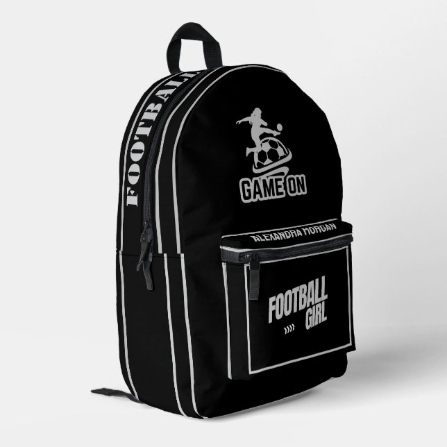 Fußball, Fußballspielerin, Mannschaft, Geschenk Du Bedruckter Rucksack (Rückseitige Ecke links)