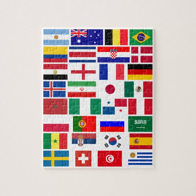 FUSSBALL-FUSSBALLTEAM FLAGS 2018 PUZZLE (Vertikal)
