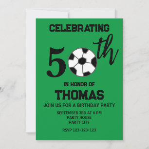 Fußball Fußballtrainer 50. Geburtstag Einladung