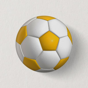 Fußball (Futbol) Button/Taste - Gelbgold Button