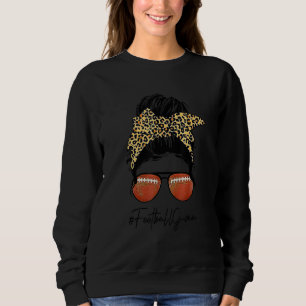 Fußball G-Ma Leben mit Leopard Messy Bun Mother Sweatshirt