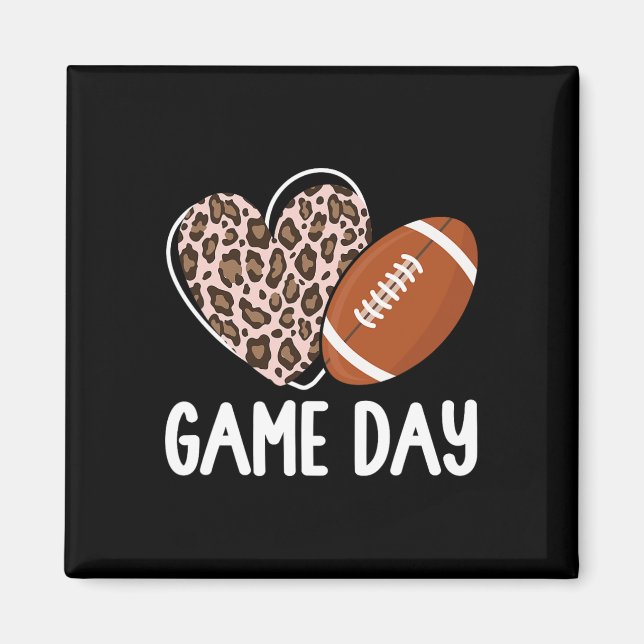 Fußball Game Day Womens Leopard Cheetah Game Day Magnet (Vorne)