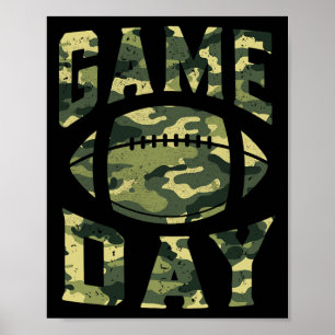 Fußball Gameday Game Day Tarnflagge Patriotisch Us Poster