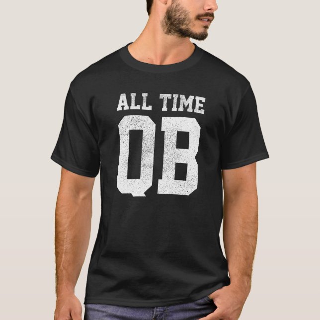 Fußball Ganze Zeit QB Quarterback Kinder Jungen Va T-Shirt (Vorderseite)