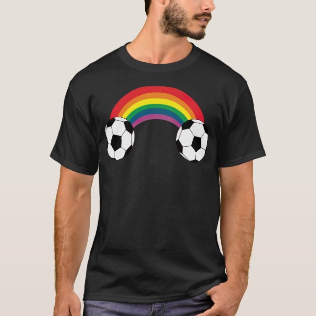 Fußball Gay Rainbow Balls Toleranz Fußball T-Shirt (Vorderseite)