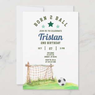 Fußball Geboren zwei Ball 2. Geburtstag Einladung