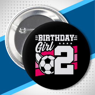 Fußball - Geburtstag - 2 Jahr alt Mädchen - 2. Geb Button