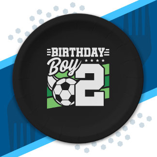 Fußball Geburtstag - 2 Jahre alter Junge - 2. Gebu Pappteller