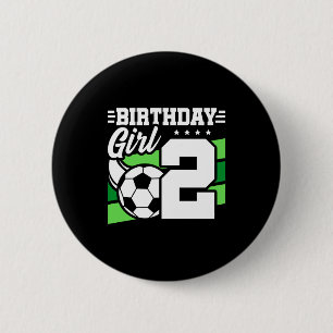 Fußball Geburtstag 2 Jahre altes Mädchen 2. Geburt Button