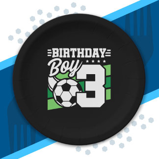 Fußball Geburtstag - 3 Jahre alter Junge - 3. Gebu Pappteller