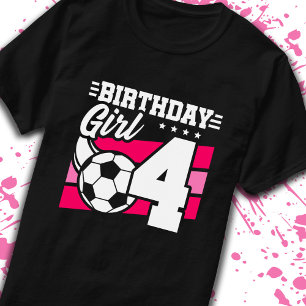 Fußball Geburtstag 4 Jahre Altes Mädchen 4. Geburt T-Shirt