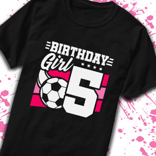 Fußball Geburtstag 5 Jahre Altes Mädchen 5. Geburt T-Shirt