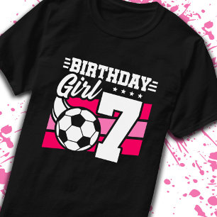 Fußball Geburtstag 7 Jahre Altes Mädchen 7. Geburt T-Shirt