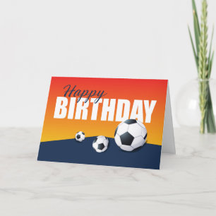 Fußball Geburtstag auf Blue und Orange Athlete Karte