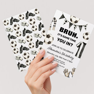 Fußball-Geburtstag - Bruh Es ist Spielzeit Einladung