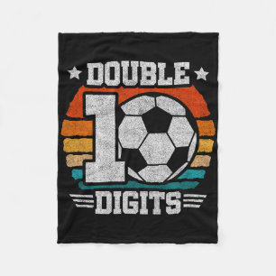 Fußball Geburtstag - Doppeltes Alter 10 Jahre alt Fleecedecke